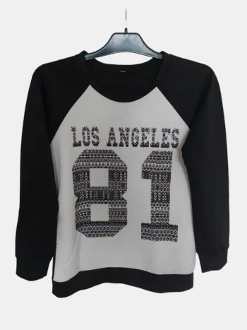 Pull LA noir et blanc Gémo