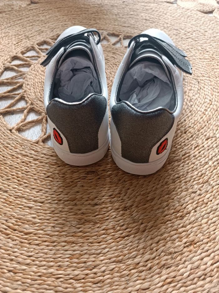 Baskets blanches cuir scratch argentés Edith Bons Baisers de Paname Taille 40 Neuf dans sa boîte - photo numéro 7