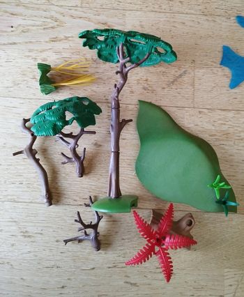 Lot Playmobil Decor Arbre Socle plante aquatique sol set