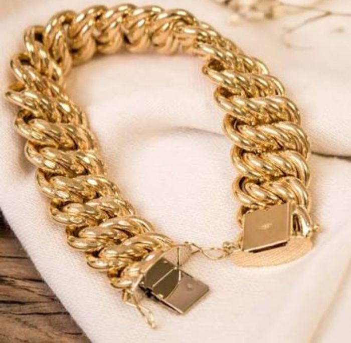 BRACELET MAILLE AMERICAINE OR 18 CARAT