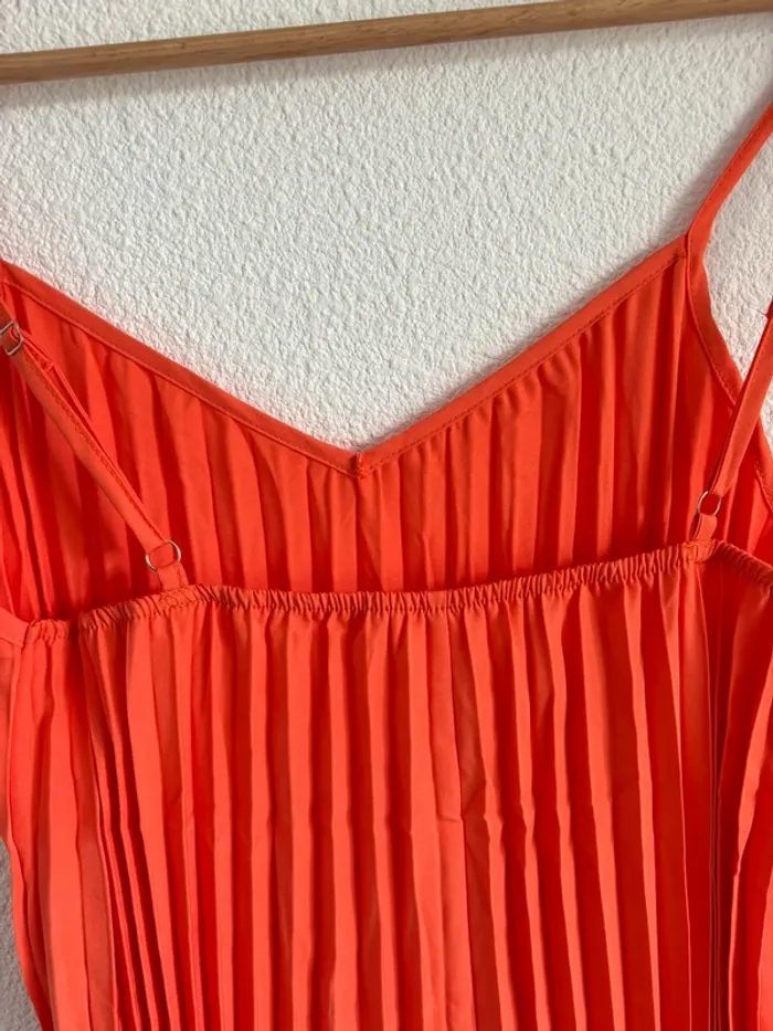 Robe plissée orange taille S - photo numéro 4