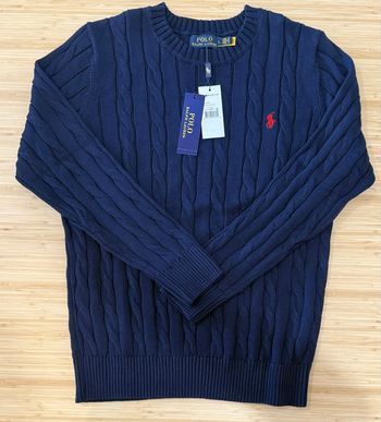 Pull Ralph Lauren torsadé bleu marine taille L
