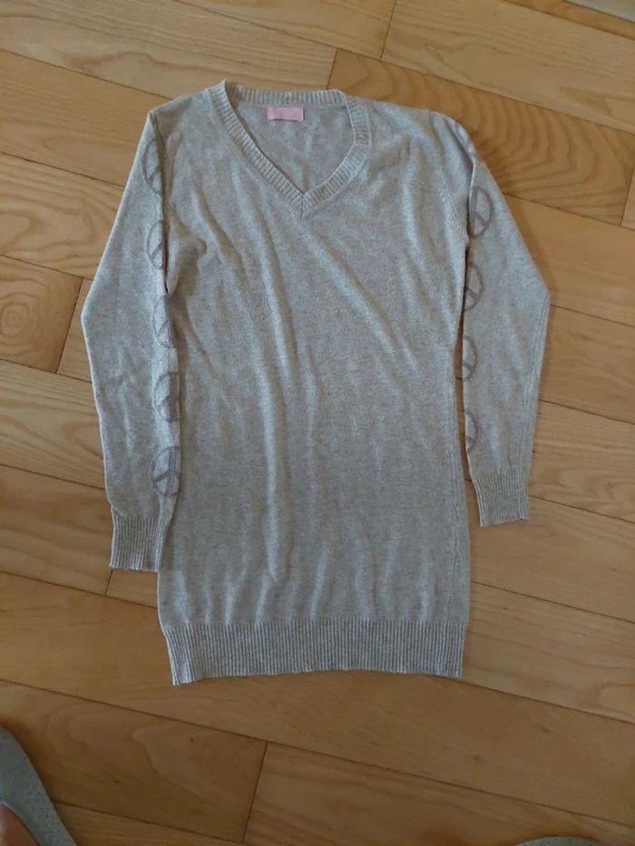 Pull beige strass ailes dans le dos via code - photo numéro 2
