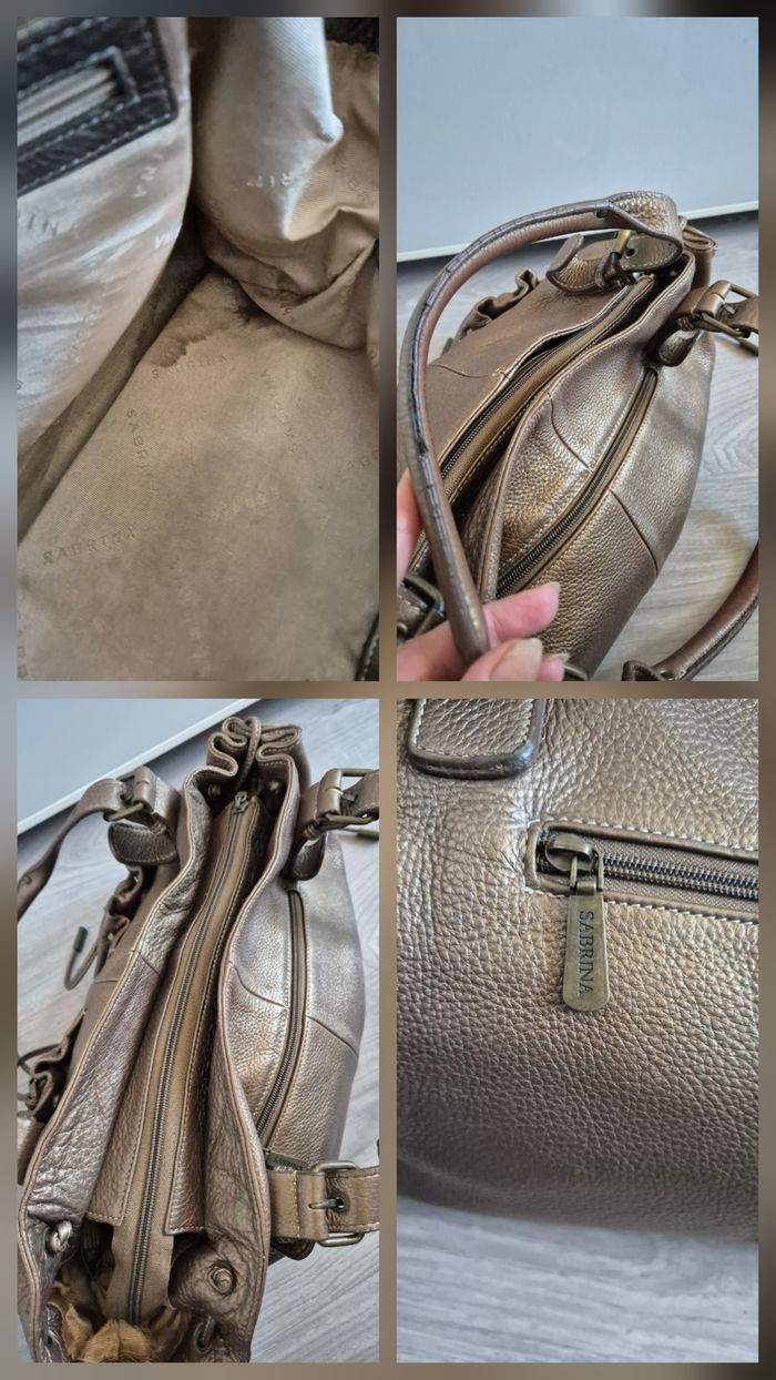 sac à main doré cuir vintage Sabrina - photo numéro 5