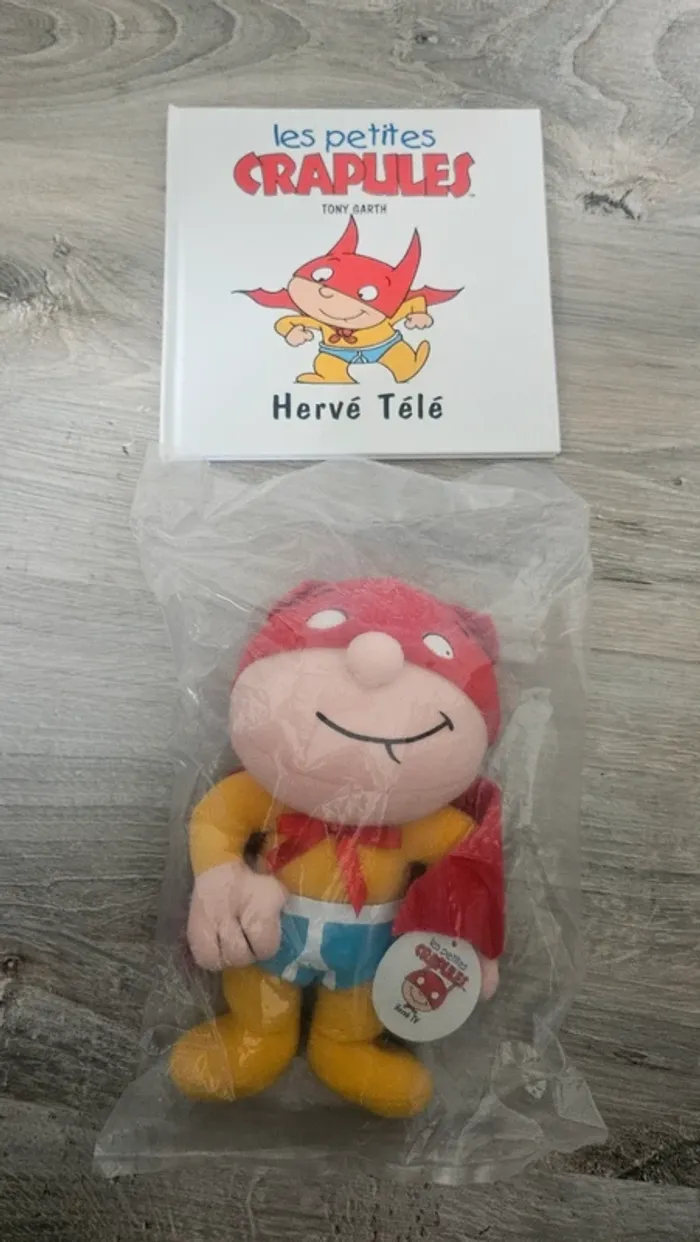 Livre Hervé télé les petites crapules + peluche