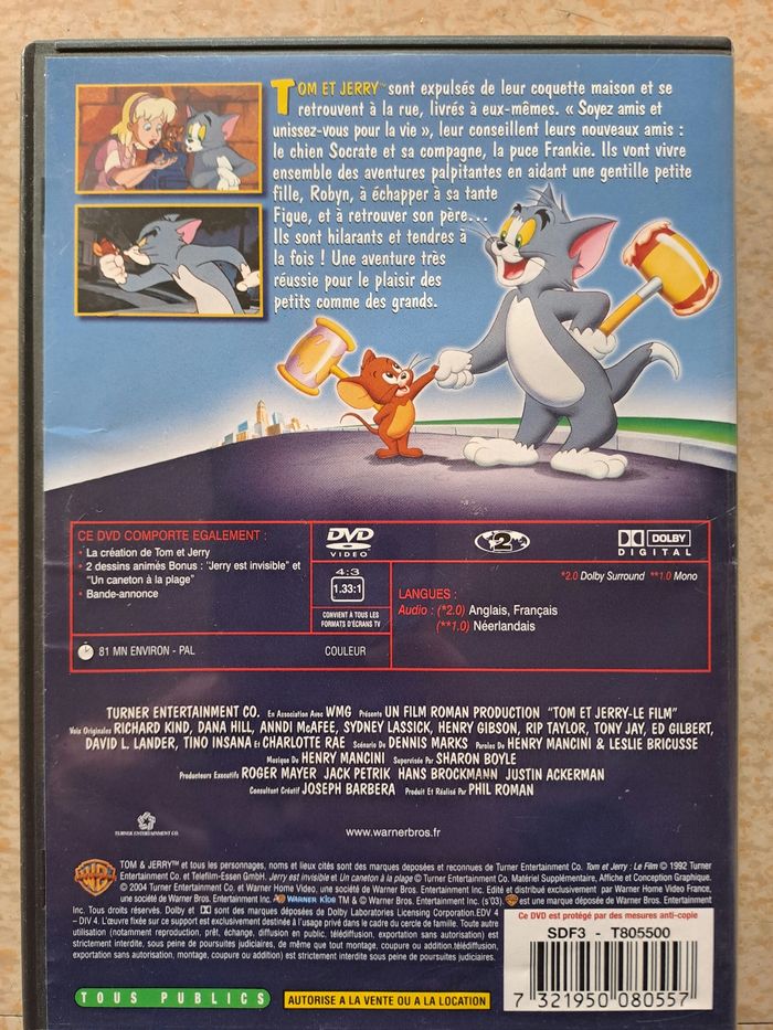 DVD TOM ET JERRY LE FILM / " Warner Kids " - photo numéro 2