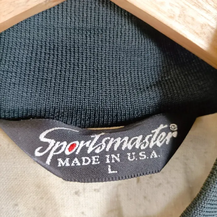 Veste vintage satinée noire 1996 Staff Sportsmaster L brodée The Empire Statesmen A1281 - photo numéro 6
