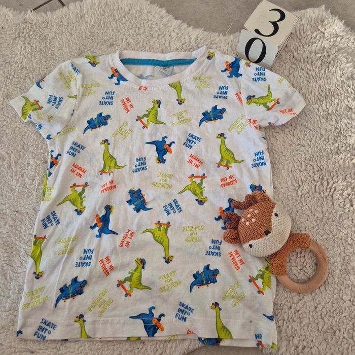 T shirt blanc dinosaure  3ans kiki & koko