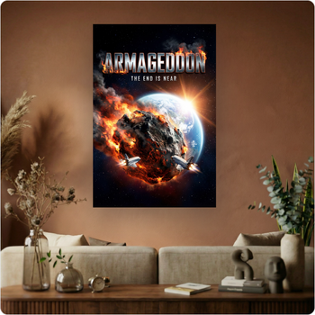 Affiche film "Armageddon" astéroïde espace poster cinéma science-fiction déco murale A3 Sans cadre