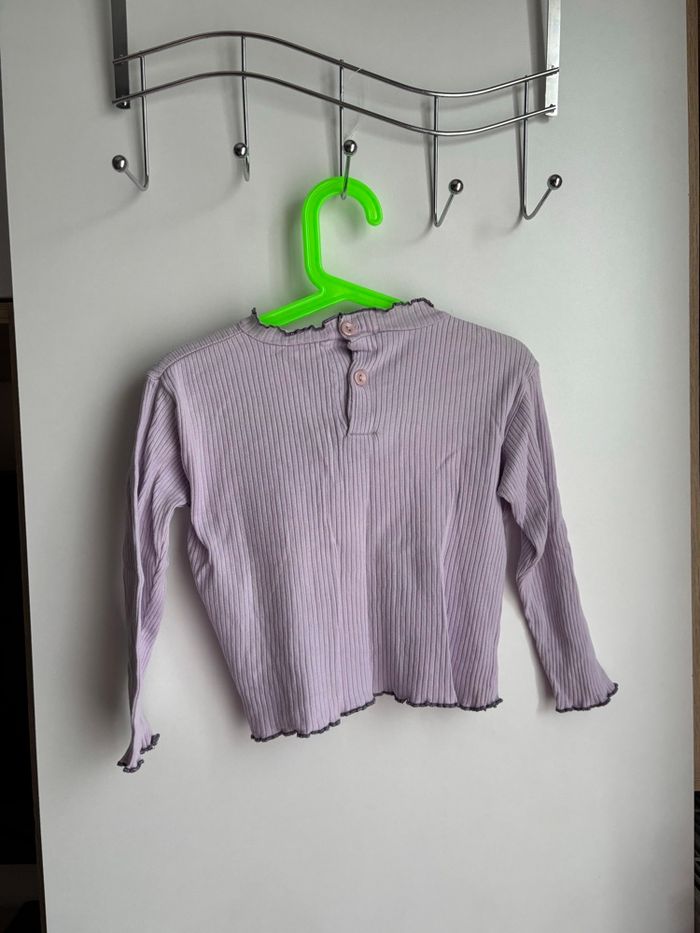 Haut manche Longue côtelé violet 3ans fille - photo numéro 5