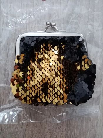 Porte monnaie paillettes réversible