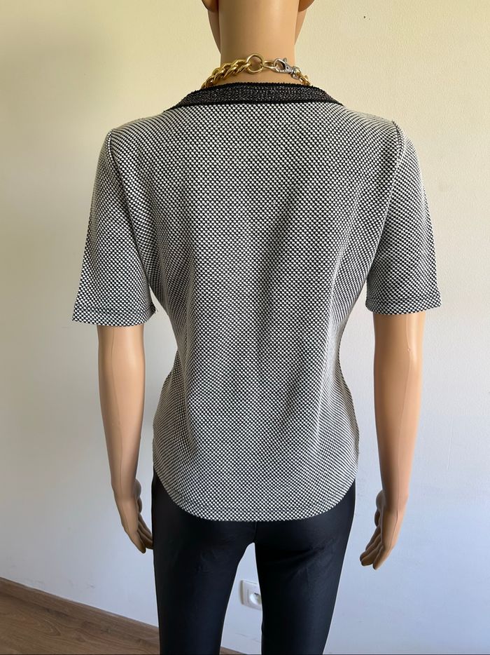 Blouse noire et grise à manches courtes Morgan taille L bon état - photo numéro 5