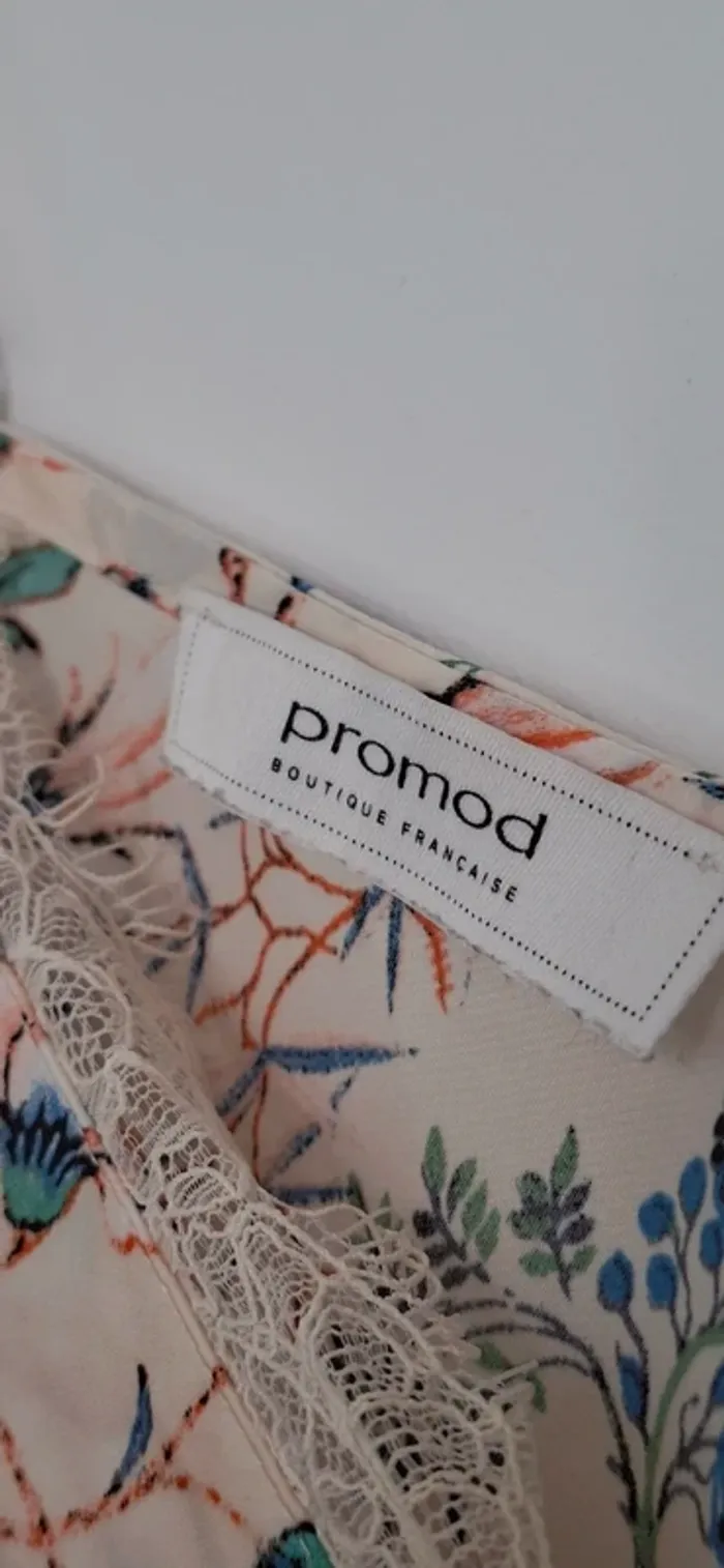 Caraco bohème chic à imprimé floral – dentelle délicate - photo numéro 5