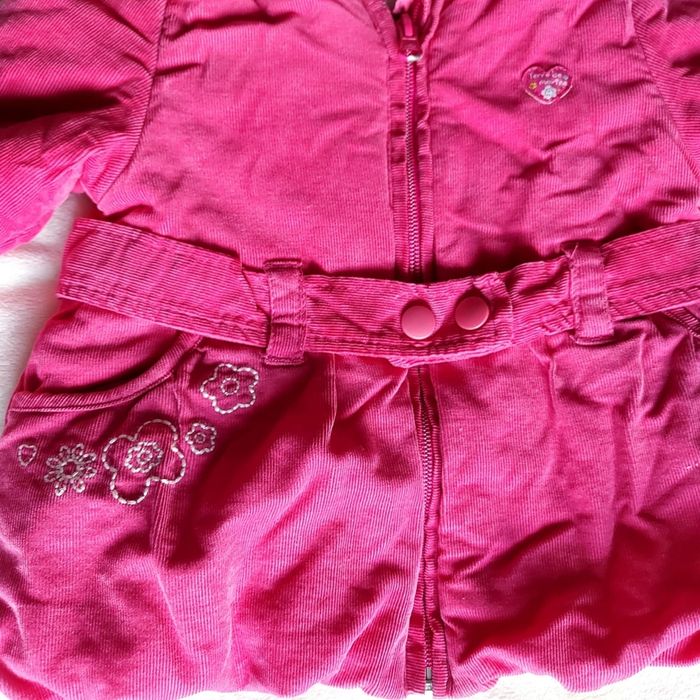Manteau d'hiver à capuche rose fushia 12 mois "Terre de marin" - photo numéro 2