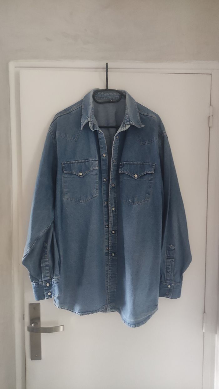 Chemise homme en jean taille L - photo numéro 2