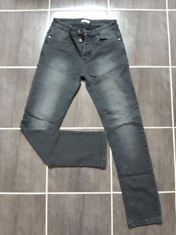 Jean homme noir gris taille 38 gemo très peu porté