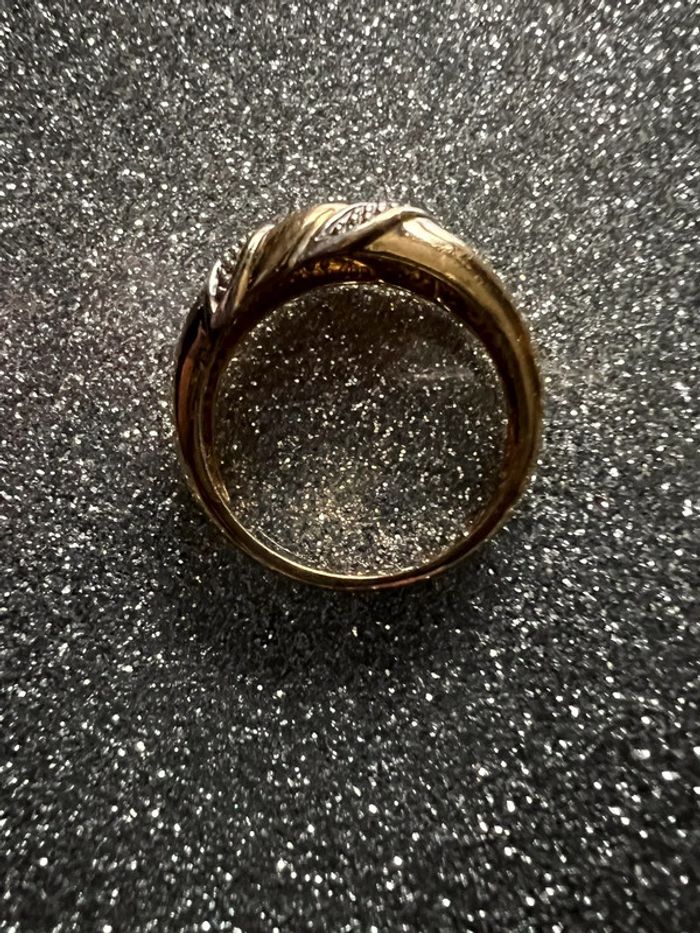 bague deux tons et zirconias - photo numéro 4