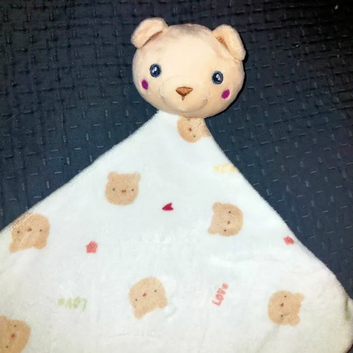 Doudou plat ours blanc marron coeur, love, home, Primark - photo numéro 2