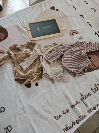 Lot 3 bodies manches longues 1 mois