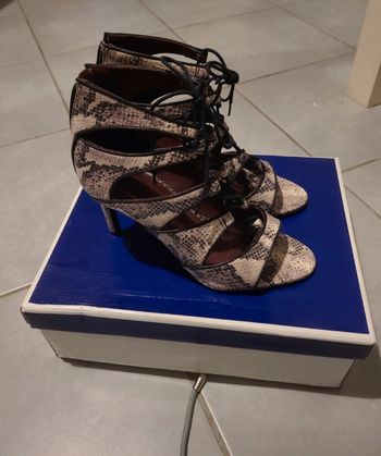 chaussures-talon-andre-motif python-pointure-38-lacage talon 8cm