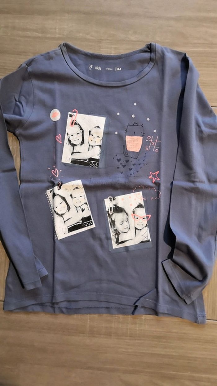 T-shirt manches longues fille Gemo 8 ans