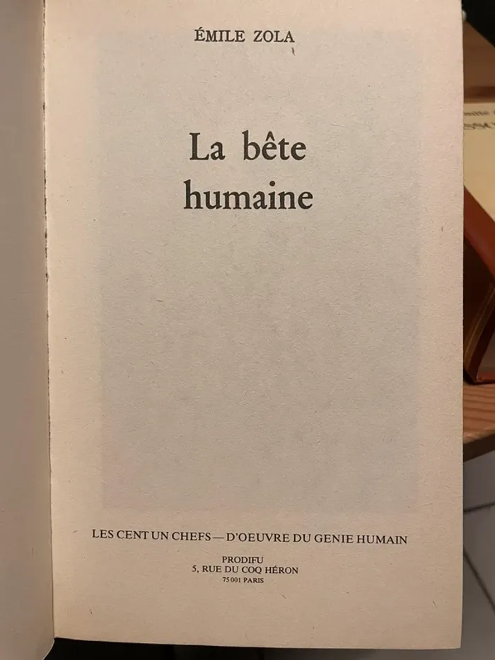 Emile ZOLA-Collection les Cent un chefs-d’œuvre du genre humain - photo numéro 8