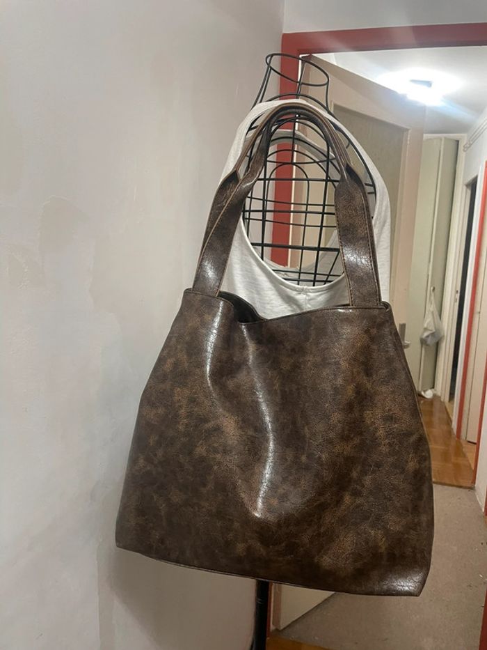 Sac • Fourre-Tout café de Grande Capacité d'Inspiration Vintage. - photo numéro 3