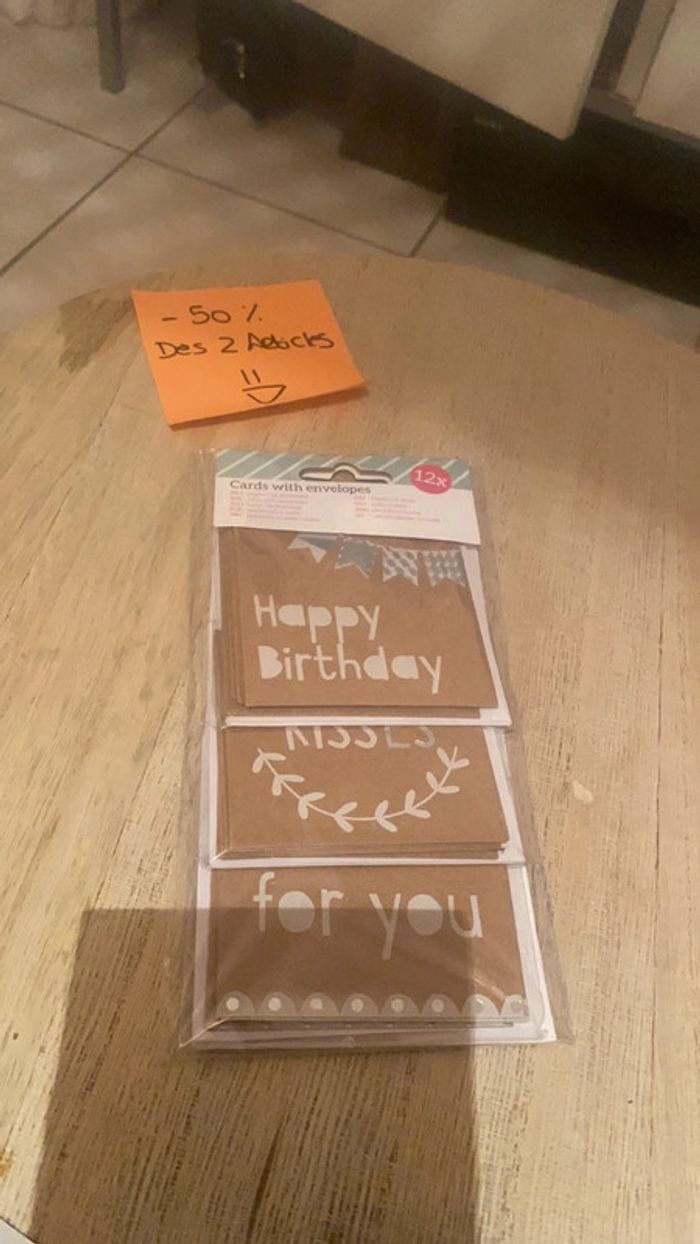 Lot de 12 cartes avec enveloppes