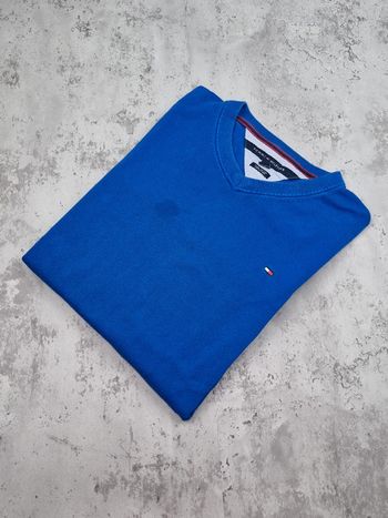 Pull col V Tommy Hilfiger bleu, L Hommes