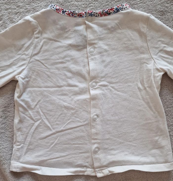 Ensemble Sergent Major T-shirt ML blanc + Salopette short velours marine 9M (BE) - photo numéro 16