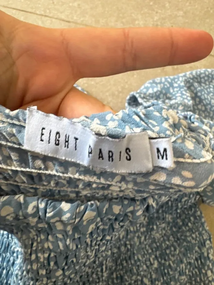 Haut bleu Eight Paris, taille M, très bon état - photo numéro 2