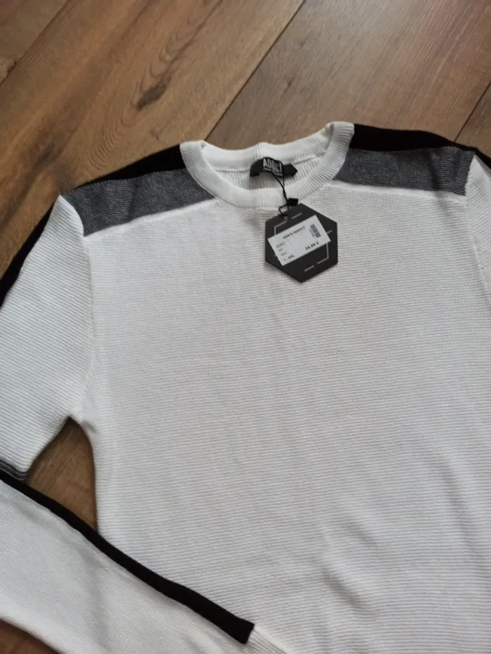 Pull blanc homme manches longues XL - photo numéro 2
