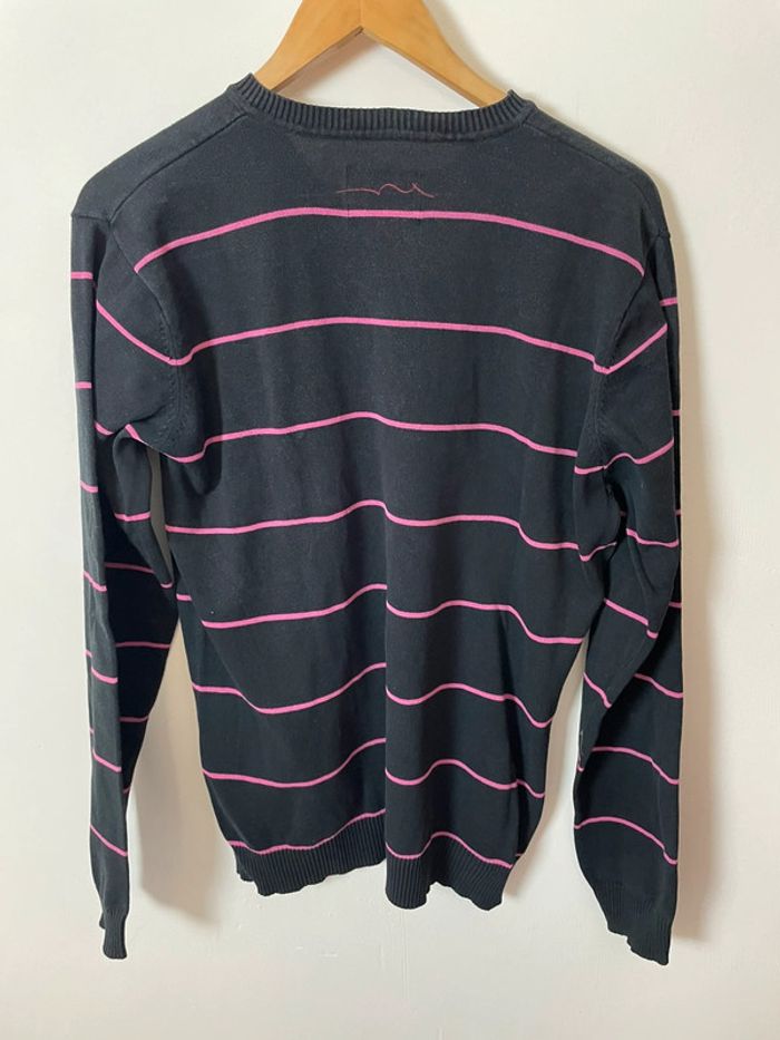 Pull Teddy Smith – Noir avec bande rose – Taille XL – Homme - photo numéro 4