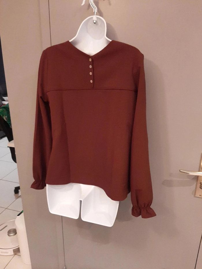 Blouse manches longues bordeaux Karl Marc John S - photo numéro 3