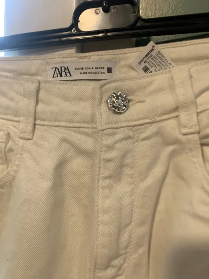 jeans blanc zara - photo numéro 3