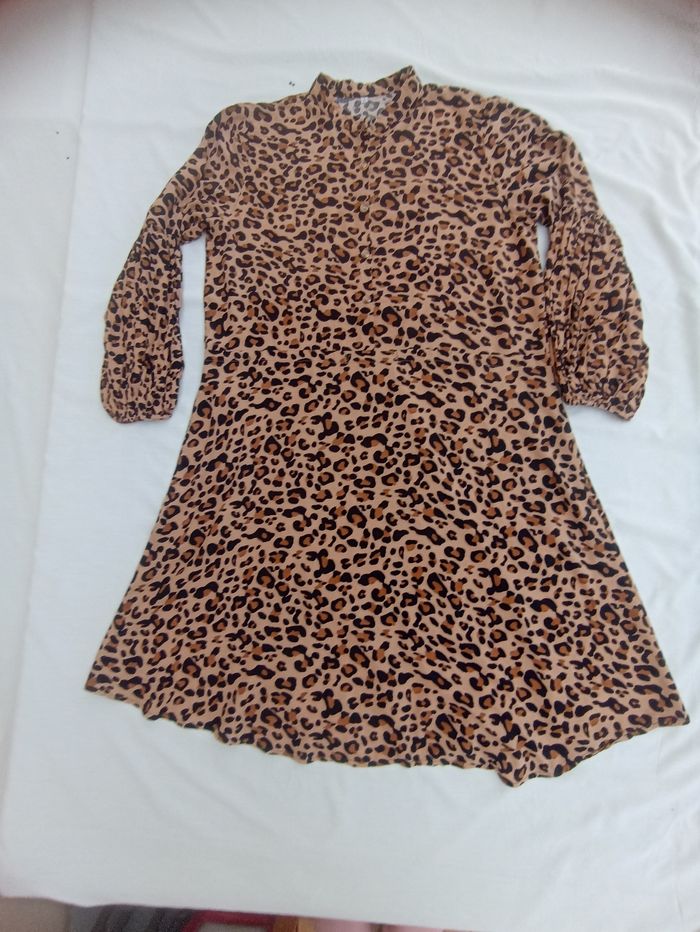 Robe manches longues imprimé léopard - photo numéro 7