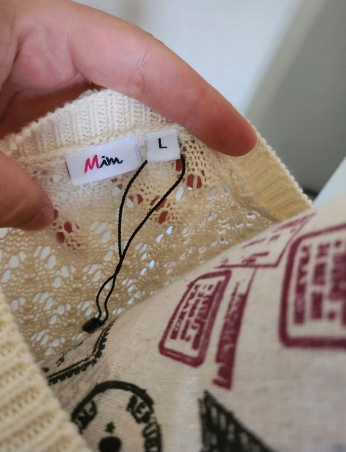 💫 Superbe robe en crochet écru de la marque Mim, taille L. - photo numéro 4