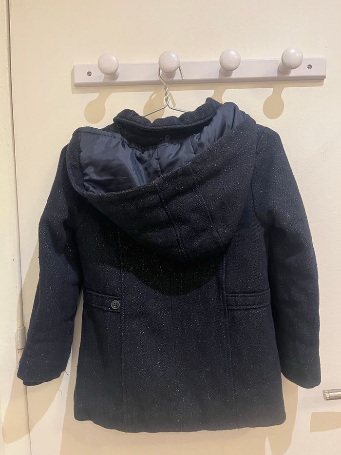 Manteau bleu marine long à paillettes et capuche tape à l’œil taille 12 ans fille - photo numéro 5