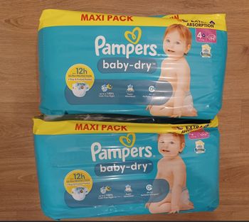 2 packs couches Pampers baby-dry Taille 4+ - MaxiPack