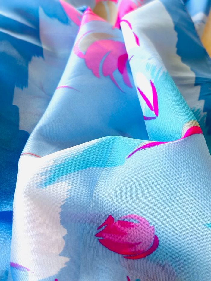 Foulard bleu imprimé fleurs Vertbaudet - photo numéro 2