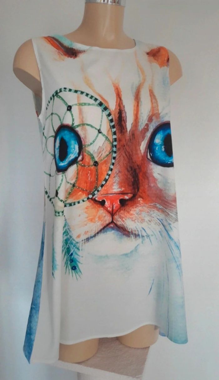 Robe tunique imprimée chat T38-40 - photo numéro 2