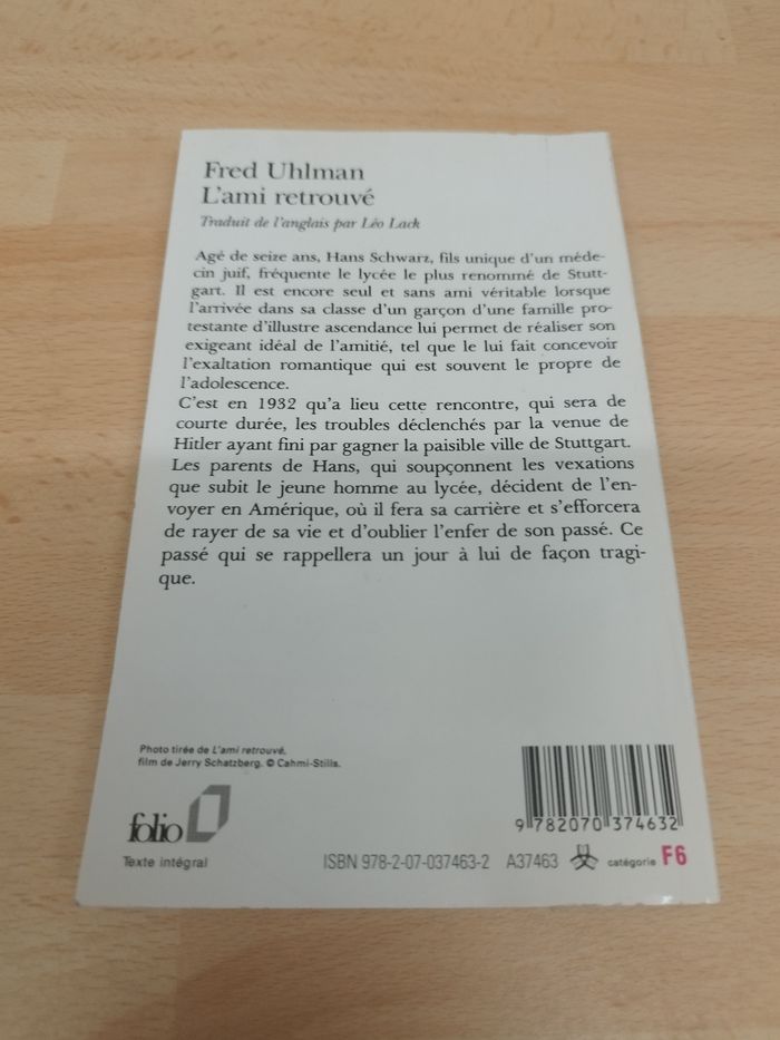 L'AMI RETROUVÉ - FRED UHLMAN - INTRODUCTION D'ARTHUR KOESTLER - photo numéro 2