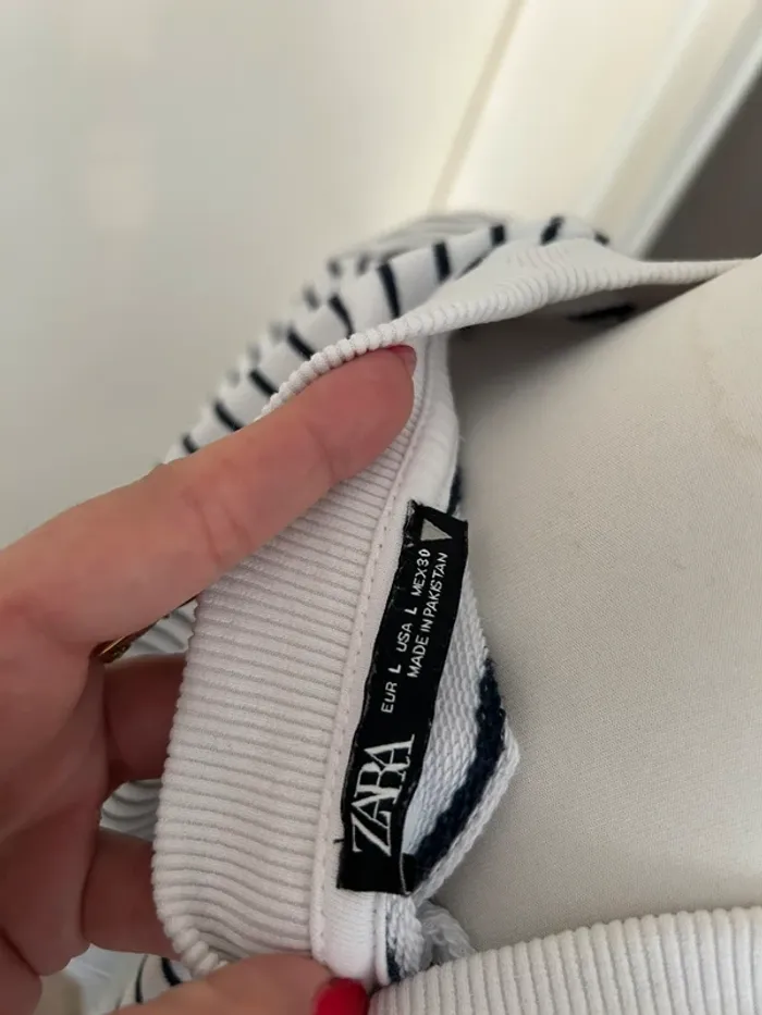 Zara sweat pull coton Marinière taille L/40 - photo numéro 3