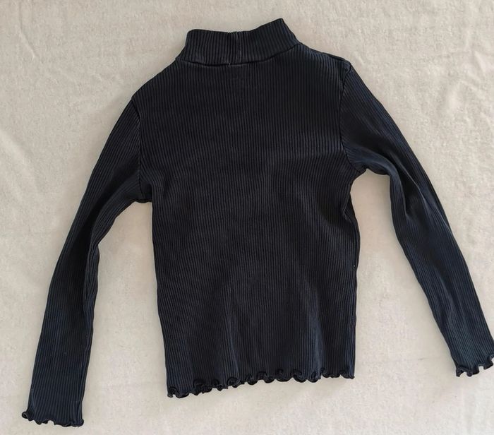 Tee-shirt 👸 col montant ou sous pull, noir, kiabi - photo numéro 4