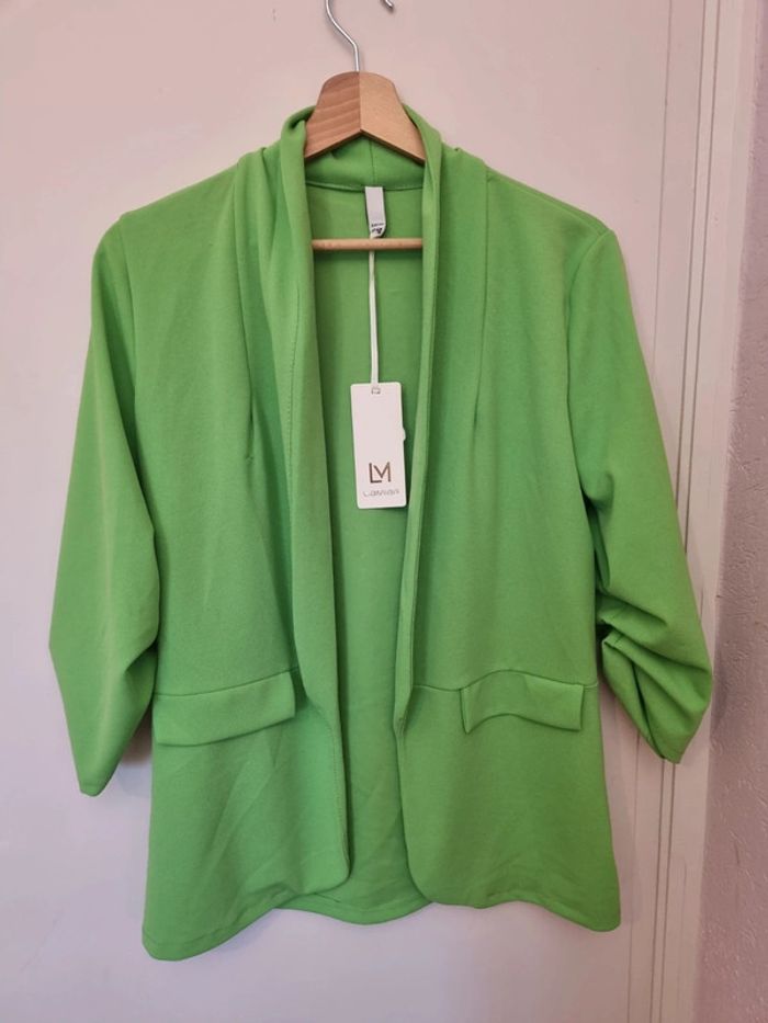 Veste vert granny neuf mais avec mini défaut - photo numéro 5