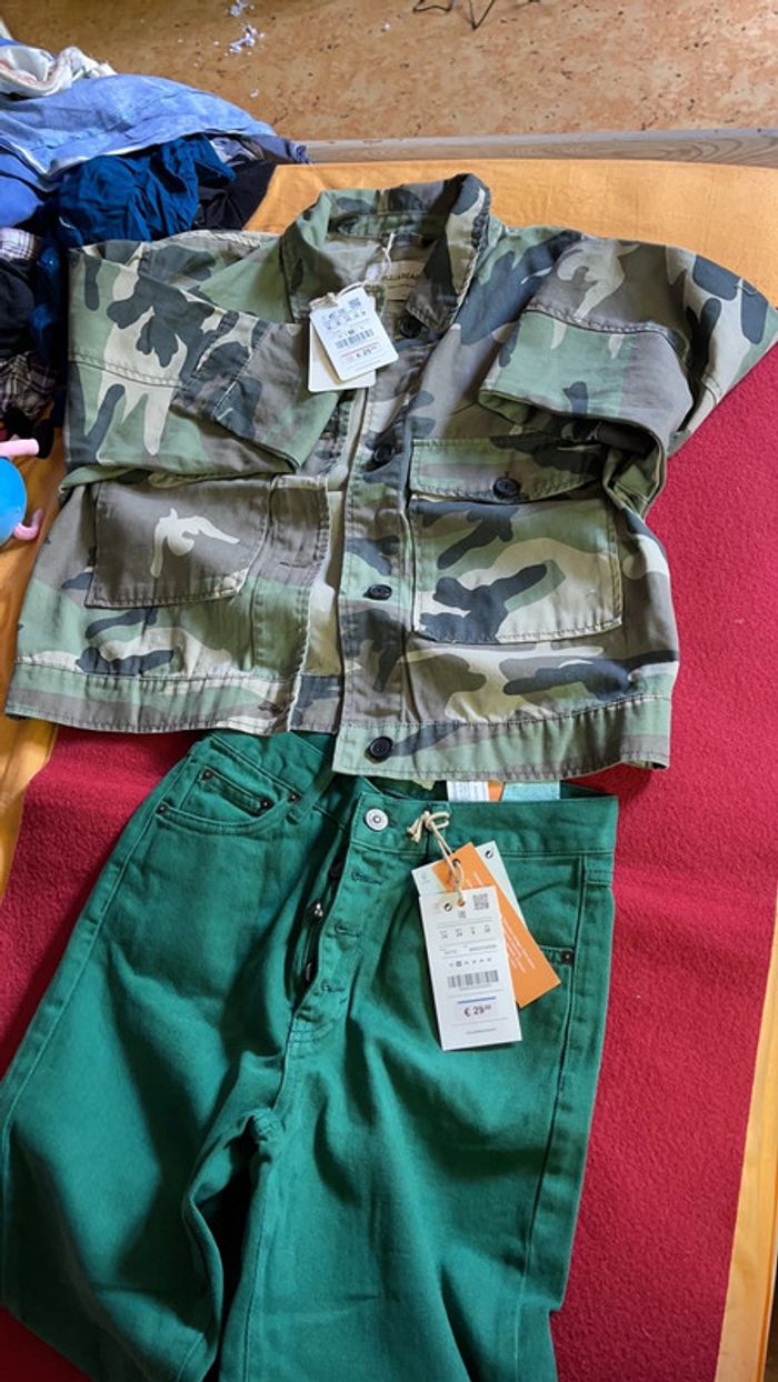 Joli jean vert neuf avec étiquette taille 34 - photo numéro 5