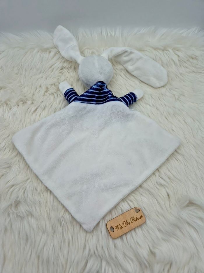 Doudou lapin blanc et bleu Envie de Fraise - photo numéro 3