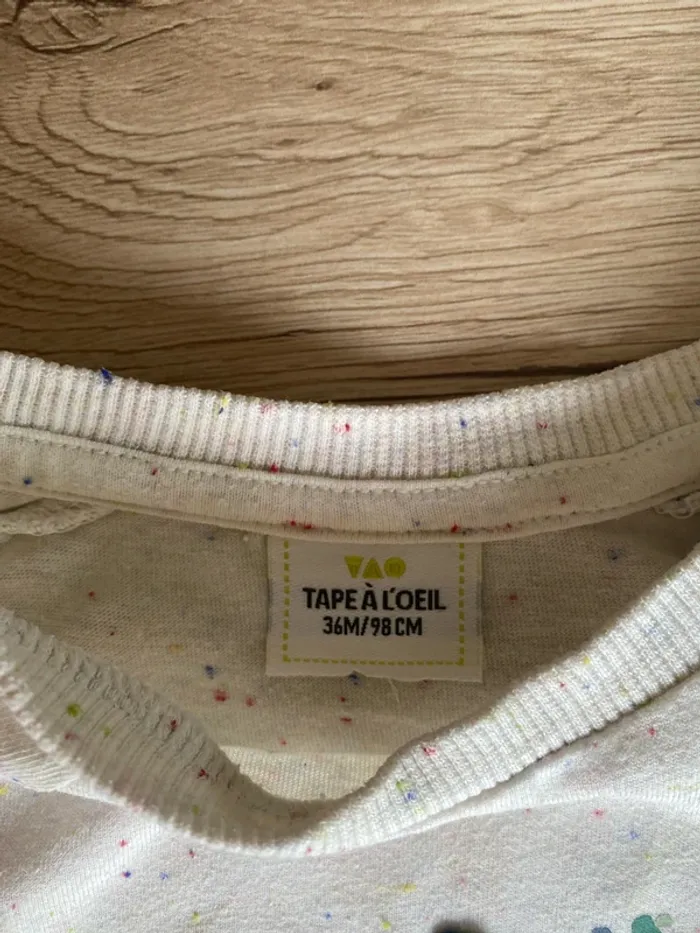 Tee-shirt manche courte motif flocage cousu garçon 36 mois / 3 ans tape à l’œil - photo numéro 3