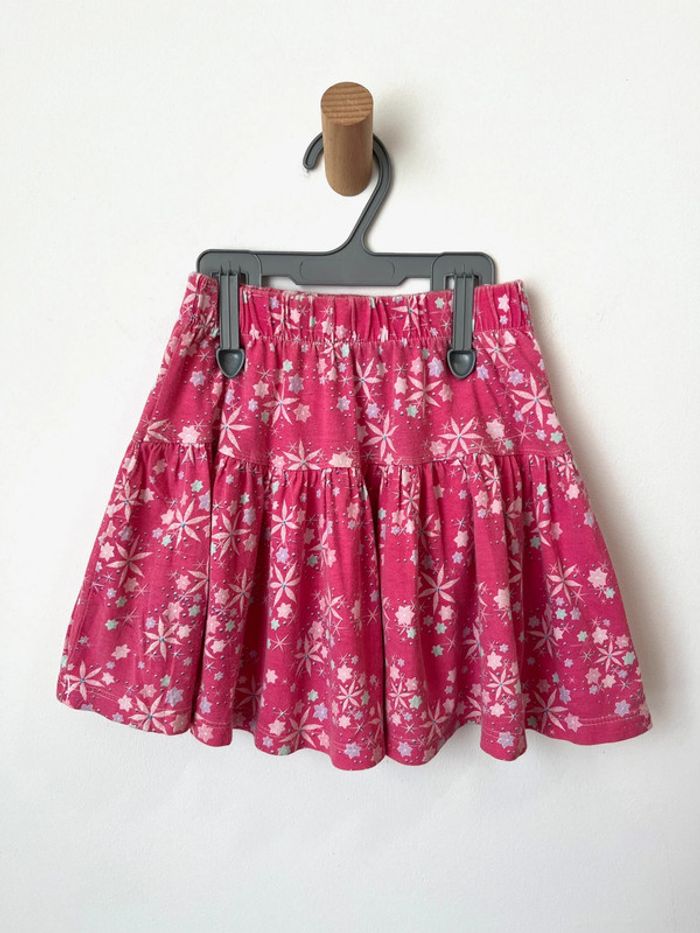 Jupe courte légère et fluide rose à fleurs - Disney 6 ans - photo numéro 2
