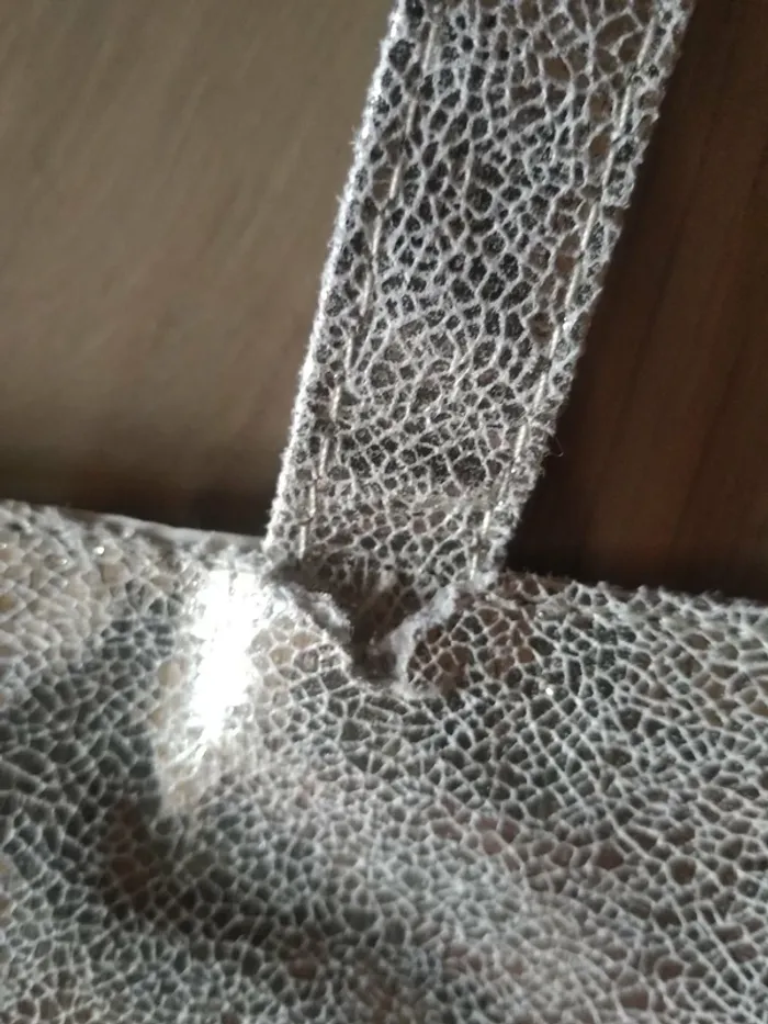 Petit cabas Beige a Paillettes - photo numéro 4